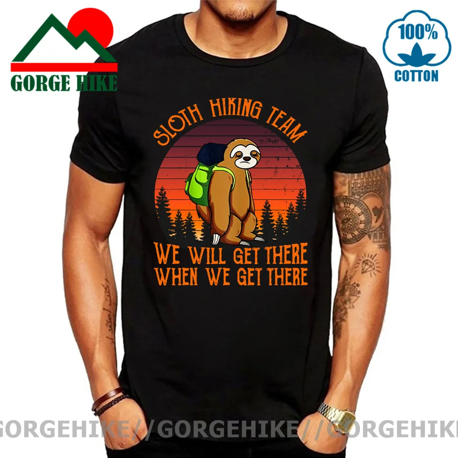 Camiseta de equipo de senderismo Sloth para hombre, camisa de trekking  Vintage, ideal para regalo - AliExpress
