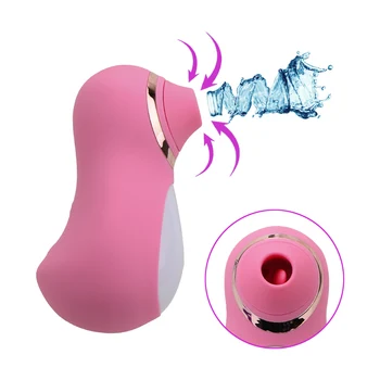Erotic Penguin Vibrator Nipple Clitoral Stimulator 10 Speeds Silicone G-spot Sex Oral Licking Tongue Sucking Sex Toys for Women 2