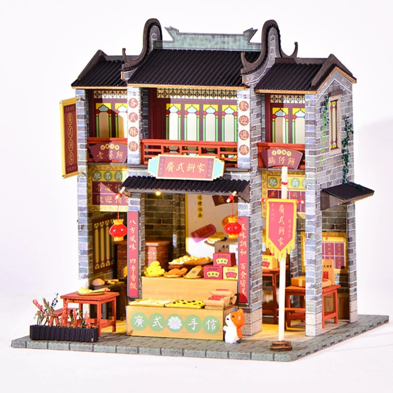 Rechazado posterior Distraer Casa de muñecas de madera para adultos, Kit de casa de muñecas en miniatura  con muebles, juguete de casa de muñecas ligera, bricolaje, tienda de  desayuno Cantonés|Casas de muñecas| - AliExpress