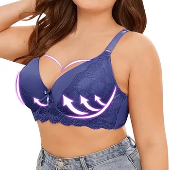 

Women's Bra Plus Size Gathered Bra Anti-sag Bras Comfortable Breathing Soft Steel Ring Bra Women Sexy Underwear Push Up Bralette