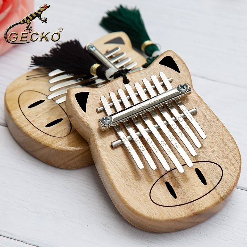 K8-mini GECKO 8 ключ калимба Африканский палец «пианино для больших пальцев» полный шпон Camphor деревянный вибрафон инструмент музыкальный подарок для начинающих - Цвет: K8-mini