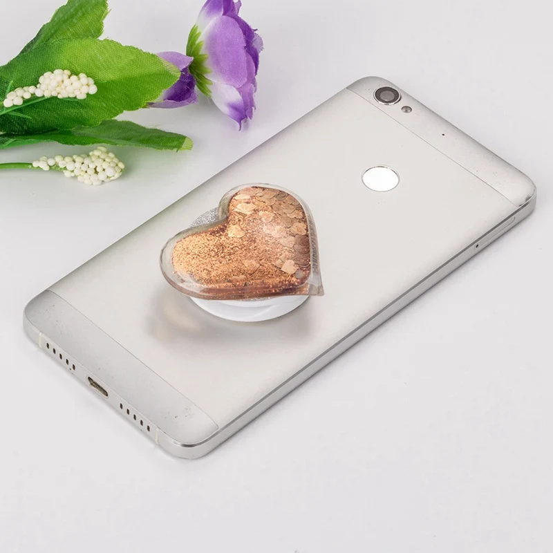 В форме сердца жидкий расширяющийся держатель для телефонов подставка для IPhone X XS MAX XR 8 7 6 6s Plus 3D Универсальный держатель для сотового телефона