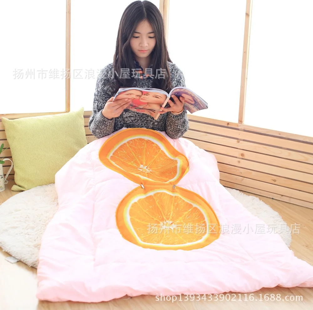 Model Watermelon Pillow Blanket Dual Purpose Cushion Cover Lunch Break Pillow Was Airable Cover Cartoon Summer Blanket