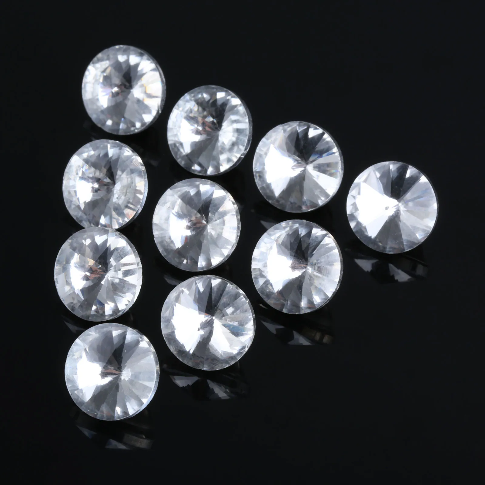 Diamond Crystal Glass Upholstery Buttons upholstery nail plastic push pins 10Pcs 14mm Dia. Decorative Nails Tacks Studs Pins Craft Sofa Wall Furniture Decoration