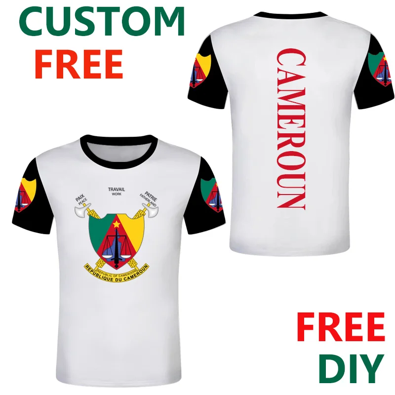 

Cameroon Custom Men tshirt DIY Tee Cameroon Emblem Map Tee Shirts Customize Country Name Number Logo T shirt