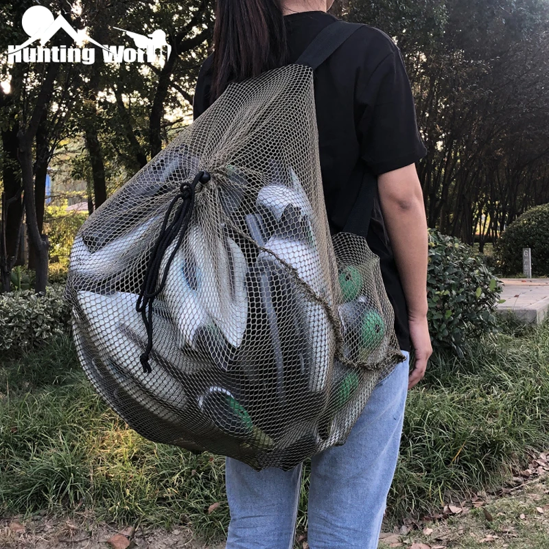 Outdoor Durable Duck Goose Turkey Mesh Decoy Bag Backpack With Shoulder Strap Polyester Mesh