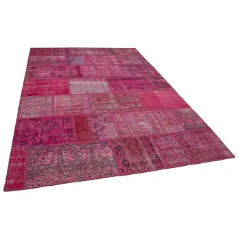 

195x275 Cm Pink Handmade Patchwork Rug-6x9 Ft