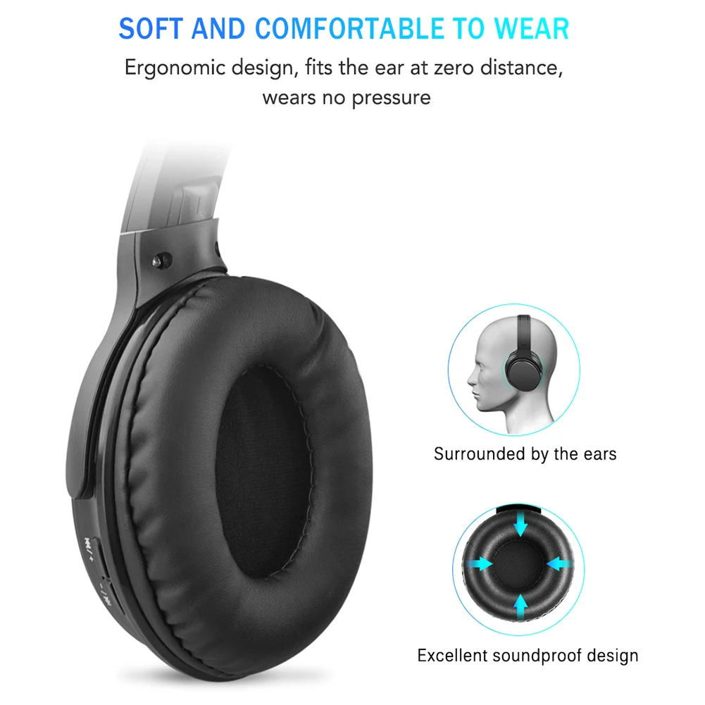 Bluetooth Headphone HiFi Stereo Foldable bluetooth headset Wireless headphones Portable Bluetooth Earphone with Mic for Phone