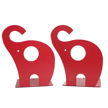 

School Home Office Cartoon Elephant Kids Gift Anti Skid Metal Bookends Storage Holder Book Organizer Cute For Shelves Decoration