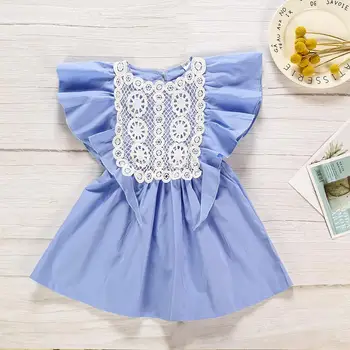 

5 Sets/lot Summer Kids Clothes Baby Girls Clothing Sets Flying sleeve Dress Sweet Girl Suit Free transportation