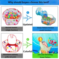 3 Pcs/set Children's Tent Tipi Ball Pool for Kids Portable Baby Wigwam Playhouse with Crawling Tunnel Baby Ocean Ball Pit Teepee 2
