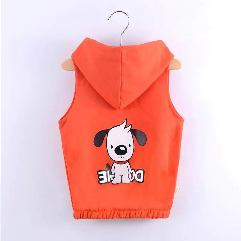 orange dog Детские однотонные жилеты для девочек; сезон весна-осень; жилеты для мальчиков-подростков; Детская жилетка; детская одежда с героями мультфильмов; Верхняя одежда; топы - Цвет: orange dog