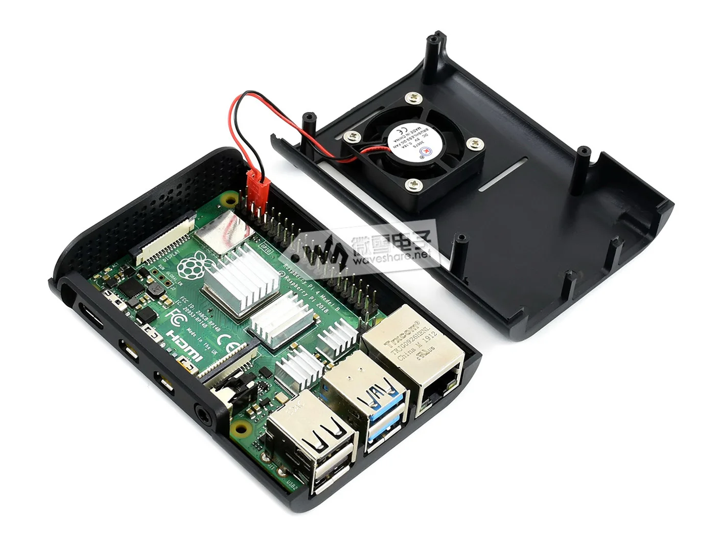 PI4-Чехол-D Raspberry Pi 4 Чехол Тип D акриловый чехол для Raspberry Pi 4, с охлаждающим вентилятором