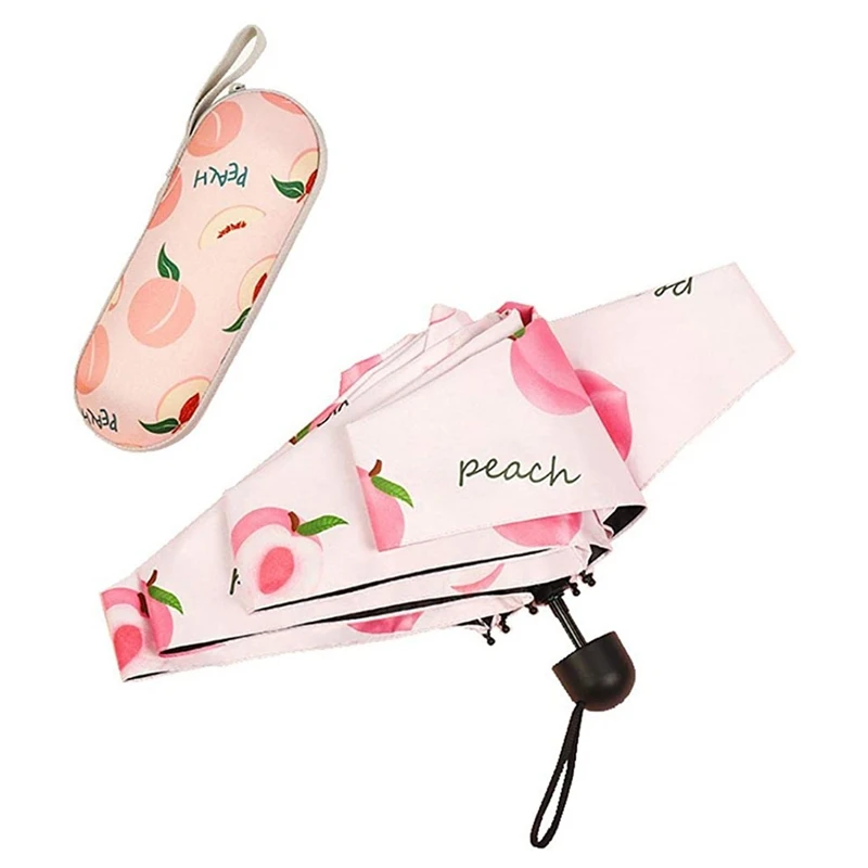 Folding Umbrella Fruit Series Mini Portable Rain Or Sun Proof And UV Protection Travel | Дом и сад