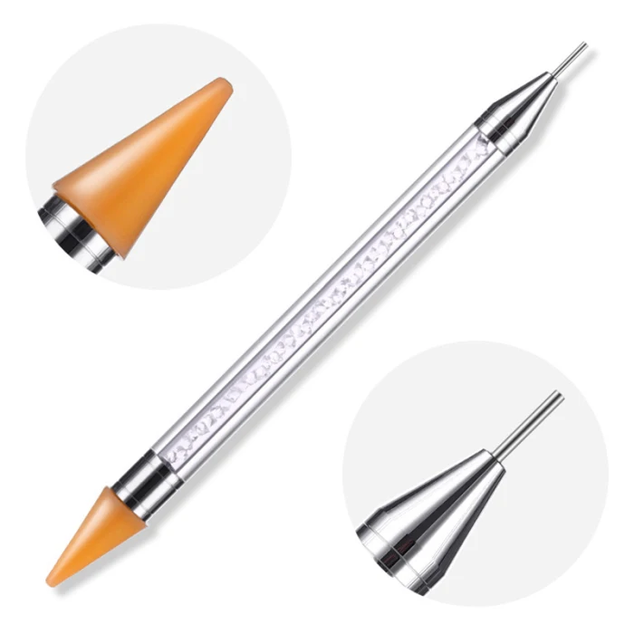 Double-Ended Nail Point Drill Pen Rhinestone Picker DIY Drawing Manicure Tools V9-Drop