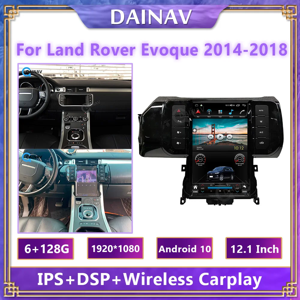 

Tesla Style Screen Android 6+128G For Land Rover Evoque 2014-2018 Car Multimedia Radio GPS Navigation Player Wireless CarPlay