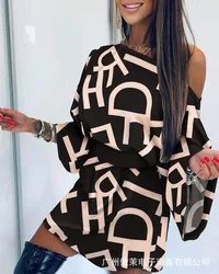 2021 nova moda feminina e elegante verão cor listrado impresso camisa vestido