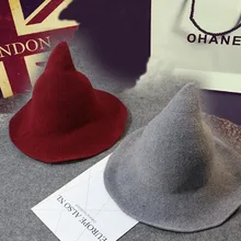 European And American-Style Foreign Trade Hot Selling Halloween Cool Wizard Hat Spire Dayan Mao Wool Cap