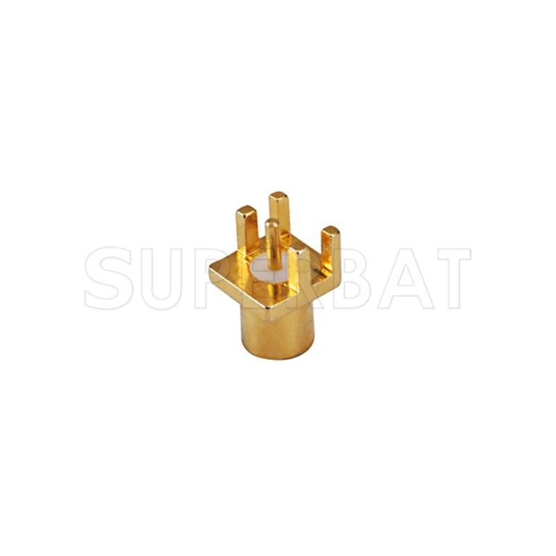 Superbat-MCX 엔드 발사 암 PCB 마운트 RF 동축 커넥터, 금도금, 10 개