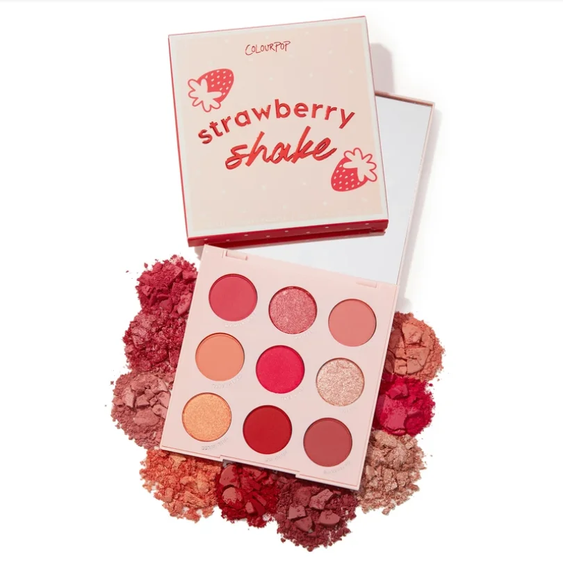 strawberry shake Цветная блестящая и матовая палитра теней для век 9 цветов с клубничным встряхиванием - Цвет: strawberry shake