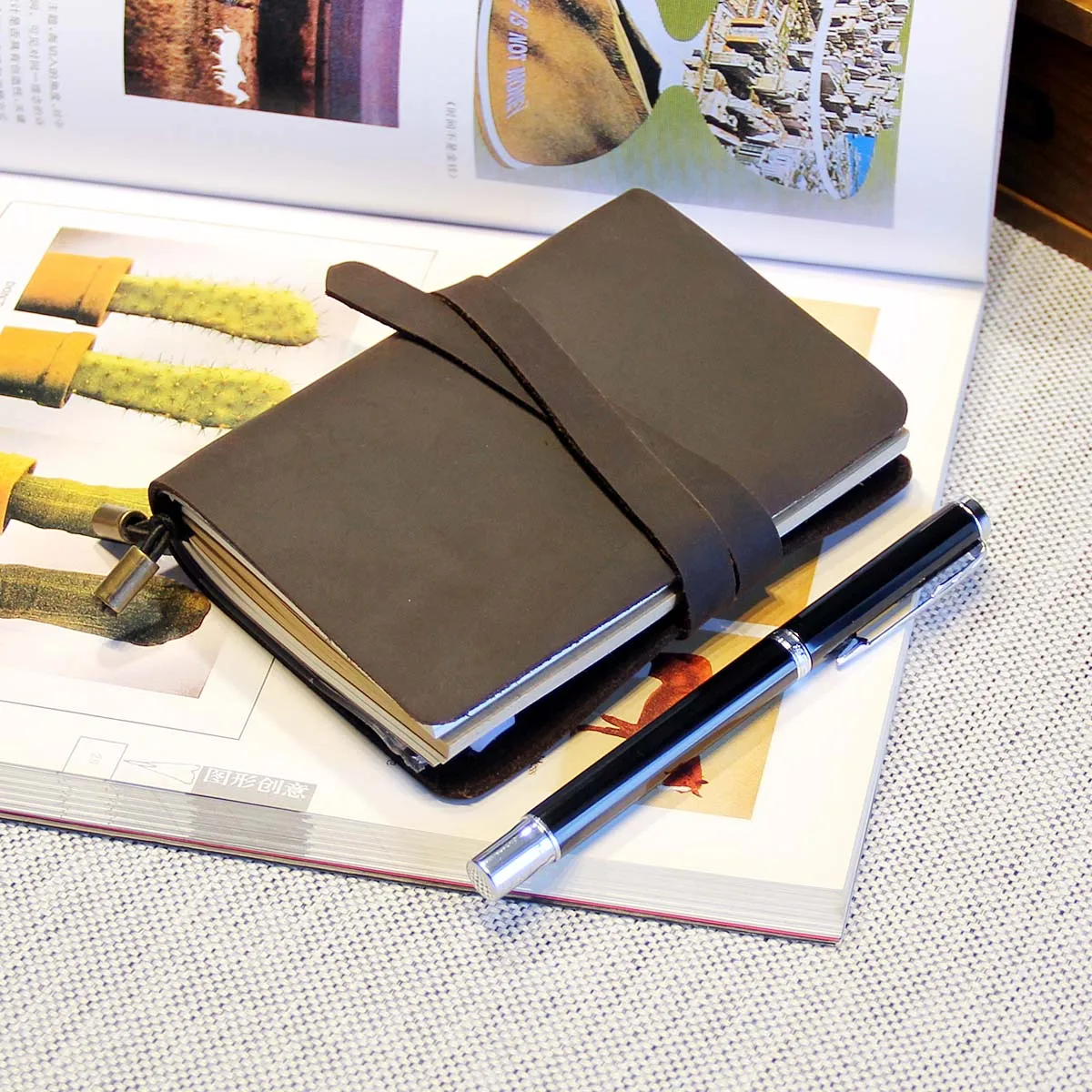 Caderno de Couro Diário Personalizado Caderno de Couro Feito à Mão - Imagem 3
