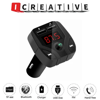 

Car iPhone Charger Cigarette Lighter Bluetooth MP3 Player USB Car Charger with FM Transmitter Bluetooth Hands-free FM Modulator