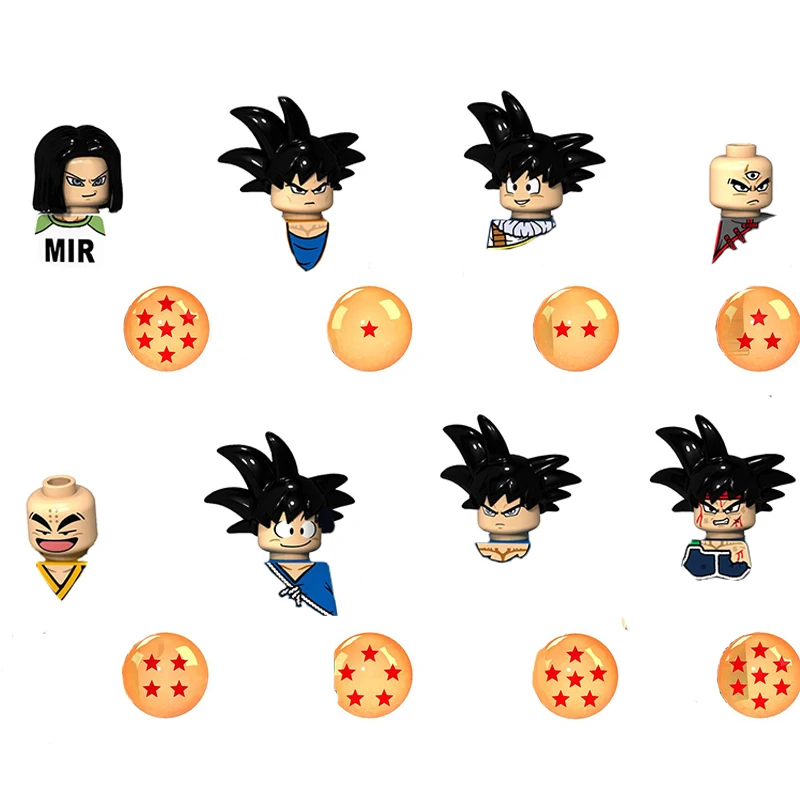 

Set 8pcs Anime Kakarotto Saiyan Tien Shinhan Android 18 lazuli Kuririn Mini Action figure Building blocks Toys for kids Gift