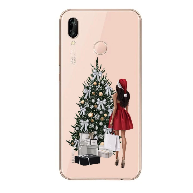 TPU Мультяшный Рождественский чехол для huawei P30 Lite P30Pro Санта Клаус мягкий телефон чехол для huawei P10 P20 Lite P20Pro mate 10 20Pro чехол - Цвет: TPU