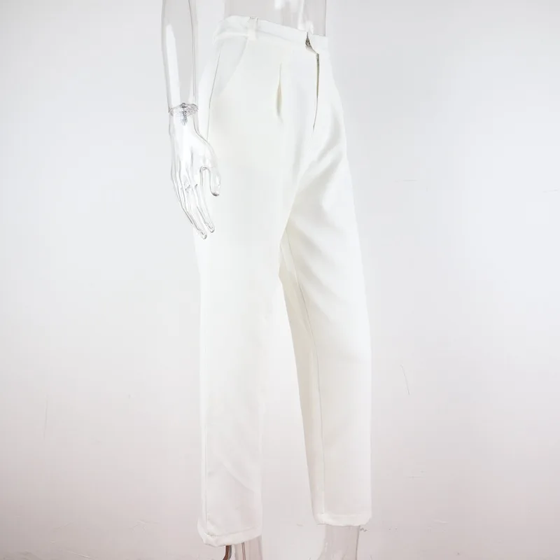 Осенние однотонные брюки с высокой талией женские винтажные повседневные брюки женские уличные прямые брюки cwp0115-5