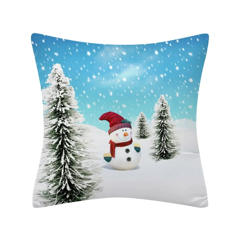  white Christmas peach skin pillowcase 45X45cm Christmas pillowcase flash polyester mulberry silk pillowcase billie elish 30S17 (8)