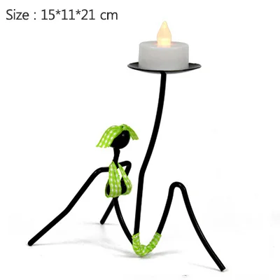 green New Design Bikini Girl Miniature Model Metal Candle Stick LED Candles Home Decoration Figurine Living Room Decor Ornament Crafts - Цвет: green