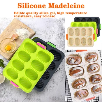 

8 Grids Home DIY Baking Non-stick French Silicone Hamburger Heat Resistant Bread Mold Easy Release Good Flexibility Practical #N