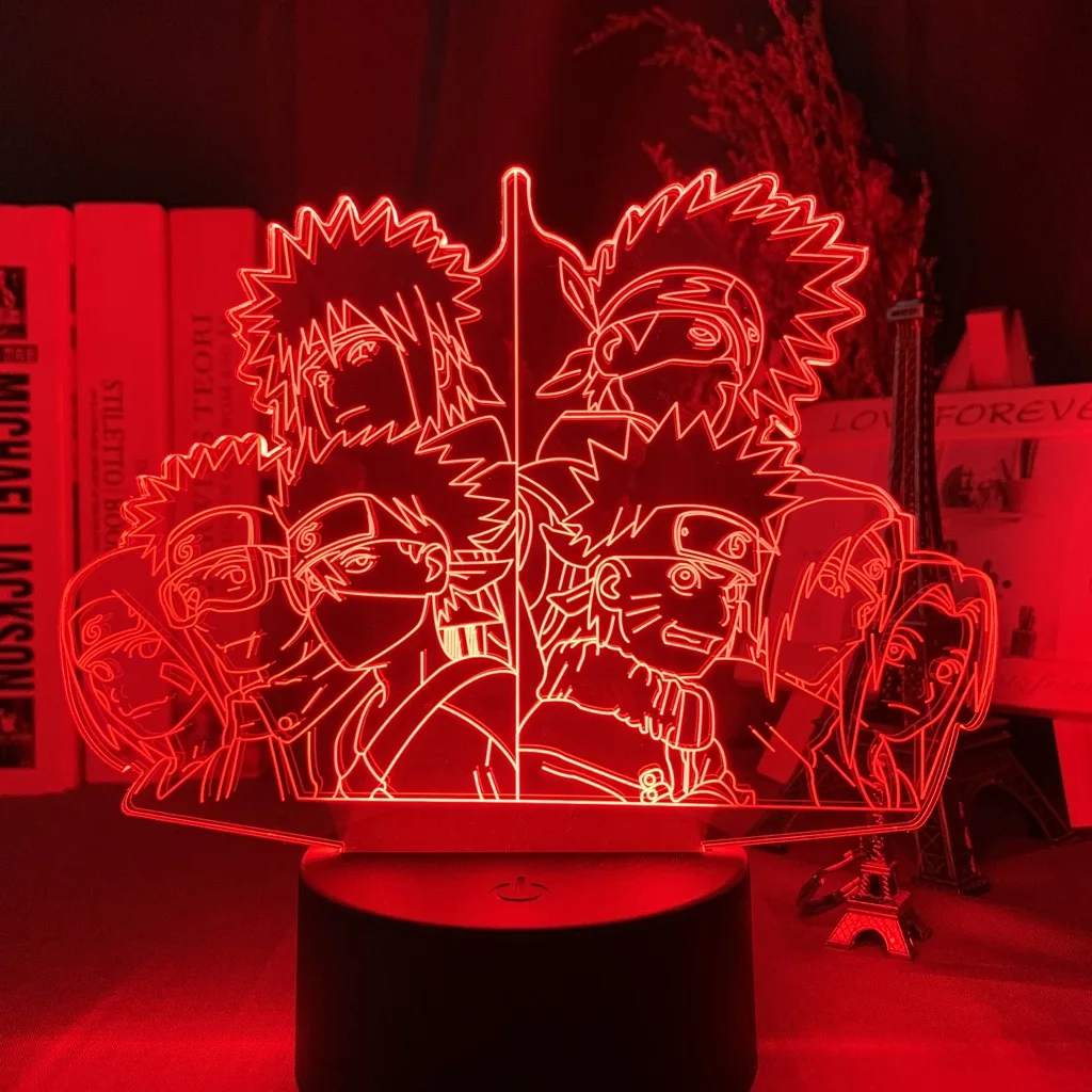 3d настольная лампа из японского аниме Наруто светодиодный ночсветильник Obito Uchiha