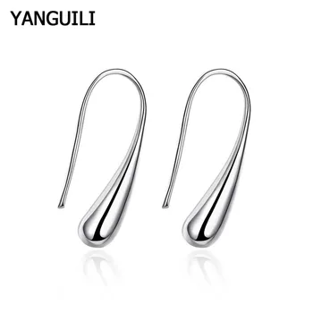 

2020 New 925 Silver Earrings Fashion Simple Water Drop Hook Earrings for Female Women Jewelry Wholesale
