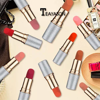 

1PCS Matt Aunt Bean Paste Pumpkin Lipstick Big Red Vampire Color Bullet Orange Lipstick Nutritious Easy To Wear Long-lasting