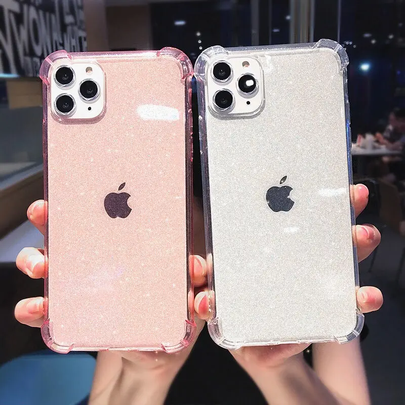13 mini case Shining Glitter Powder Phone Cases For iPhone 12 Mini 13 11 Pro 11Pro Max X R XR XS 7 8 Plus SE 2020 Transparent Soft Back Cover iphone 13 case leather