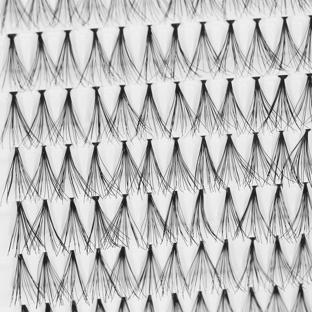 10D/20D шелковые волокна отдельные пучки ресниц завязанные расклешенные кластеры ультра-толстые длинные ресницы расширение натуральный макияж ручной работы Ресницы