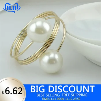 

Napkin Buckle 12PCS Pearl Napkin Ring Napkin Buckle #D0