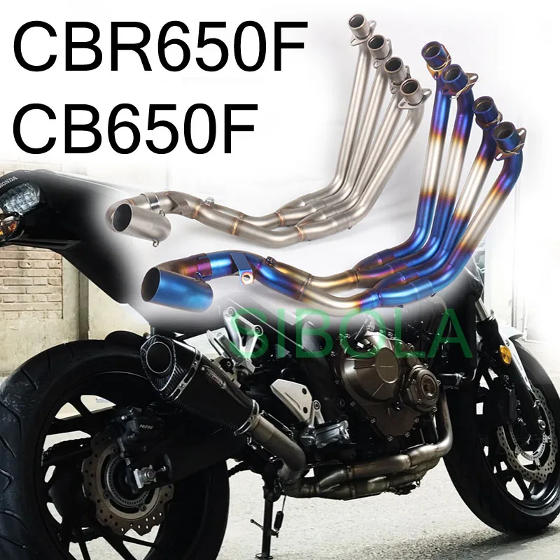 CBR650F CB650F мотоцикл Выхлопная Модифицированная 51 мм коллекторная труба полная система без глушителя титановые трубы из легированной стали из нержавеющей стали