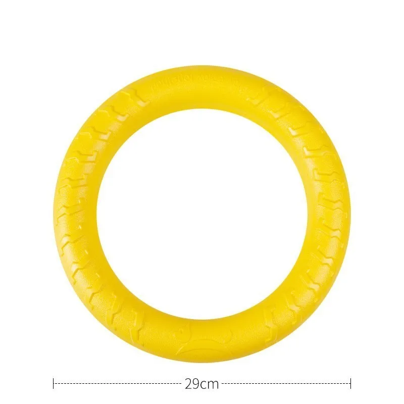 Забавный Pet замок-кольцо Твердые игрушки для щенка с Жевательная для дрессировки CarrierTeeth нерушимая укуса резиновая извлечение игровая веревка мяч для собаки - Цвет: Yellow 29CM Puller
