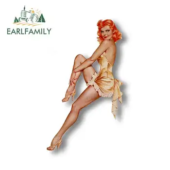 

EARLFAMILY 13cm x 7.6cm American Retro Pin Up Girl Decal Car Sticker StylingI Waterproof Bumper Window Sexy Car Stickers