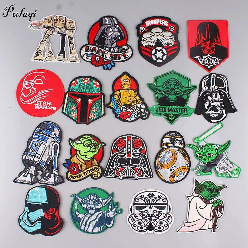 

Pulaqi Star War Patch DIY Clothe Embroidery Patch Applique Ironing Clothing Space Robot Appliques Decoration Cloth Accessories