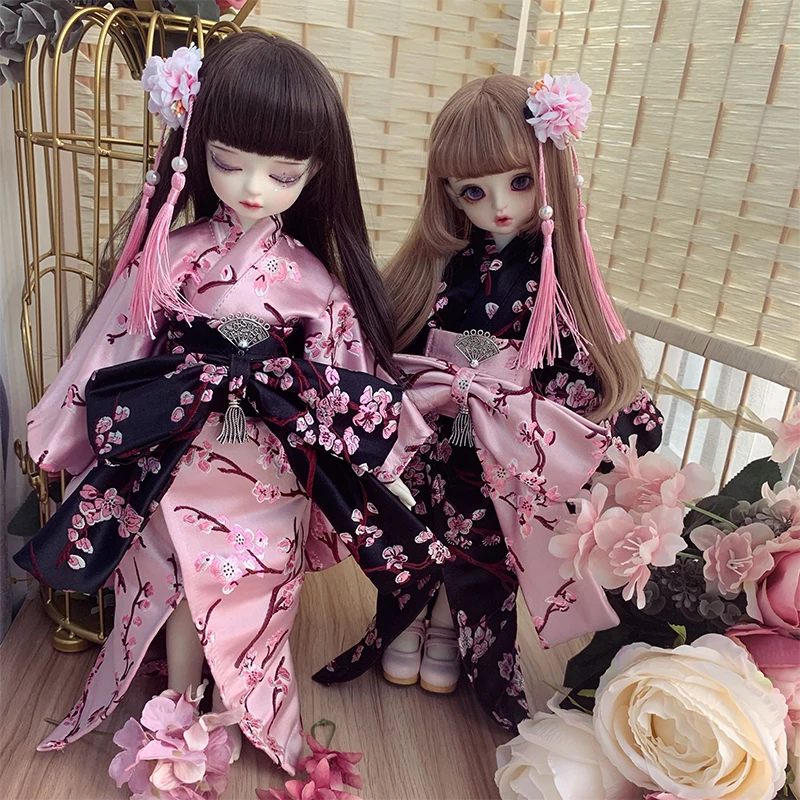 Кукла Одежда BJD кимоно 2 цвета розовый черный цвет для 1/6 1/4 1/3 BJD кукла аксессуары bjd Одежда Костюм Халат