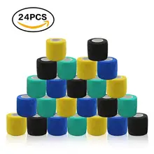 24 шт одноразовое сплоченное покрытие рукоятки машинки для татуажа обертывание самостоятельно повязка рулон эластичная ручка сцепление лента для тату-машина сцепление Acces