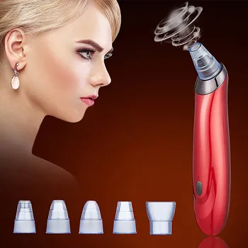 

5 Replaceable Vacuum Heads Blackhead Remover Pore Cleaner Rechargeable Suction Vacuum Remover Beauty Machine