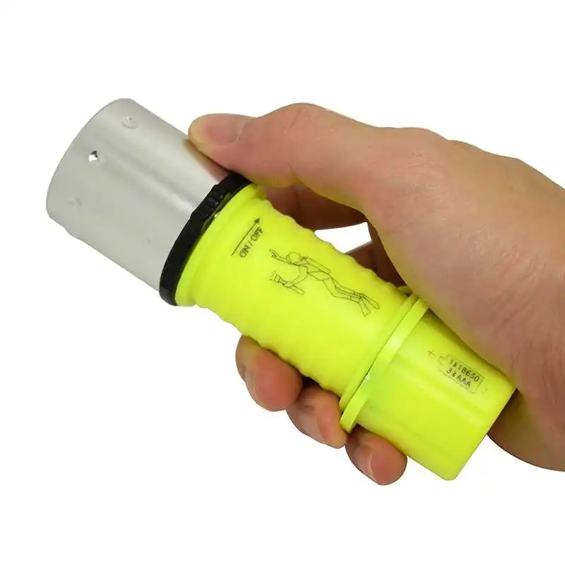 1000LM T6 Led Dive Flashlight Waterproof 3 Modes Yellow Light Diving Lantern Underwater Scuba Torch Light By AAA/18650 Battery