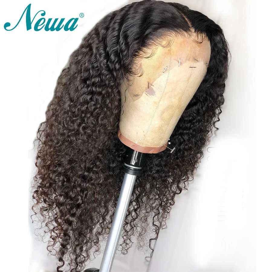 Newa волосы предварительно выщипанные 360 синтетический фронтальный парик с детскими волосами волна воды бразильские Remy 180% человеческие волосы фронтальные парики для черных женщин