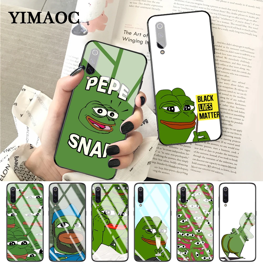 YIMAOC в мем-лягушка pepe Красочный Милый Стекло чехол для Xiaomi Redmi 4x 6A Примечание 5 6 7 Pro