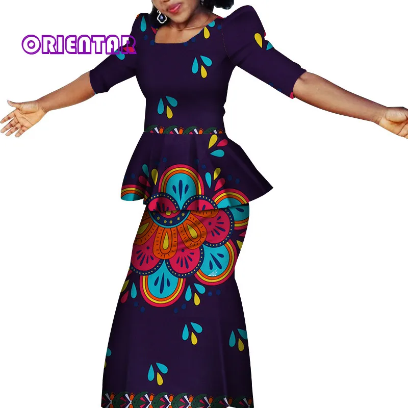 Комплект из 2 предметов одежда в африканском стиле для женщин классические топы с