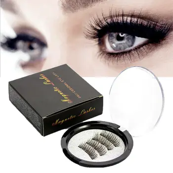 

4pcs Magnetic False Eyelashes Extension 3D Full Strip Eye Lashes Handmade Natural Long Wispy Fake Eyelash Makeup Tools with Box
